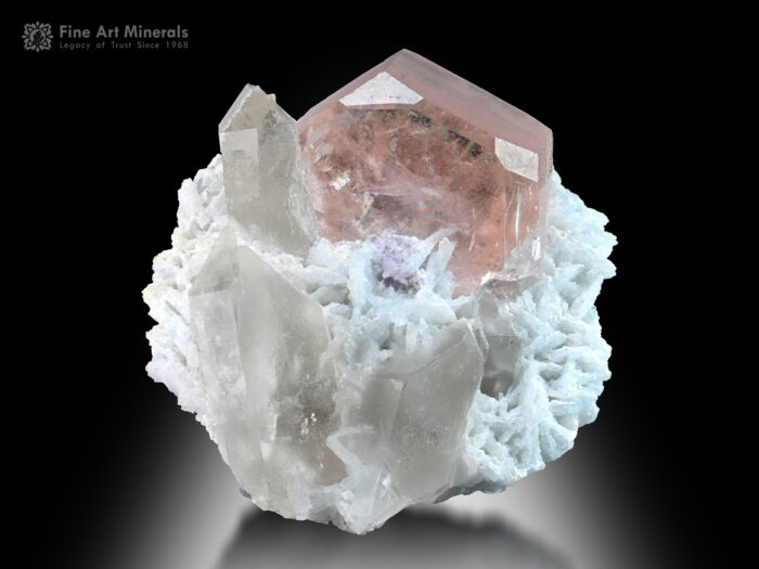 Morganite with Smoky Quartz and Tourmaline