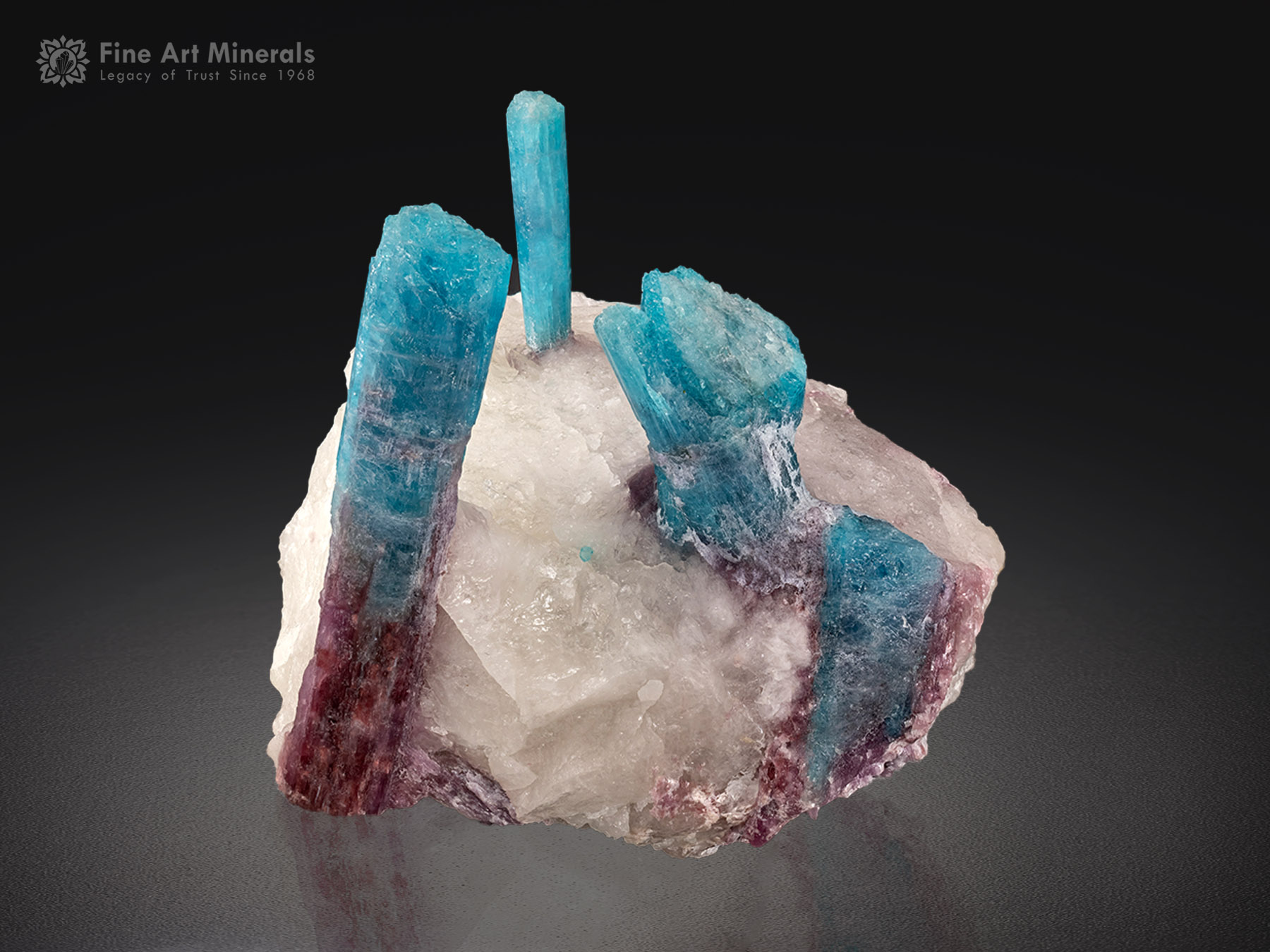 Paraiba Tourmaline on Quartz from Brazil