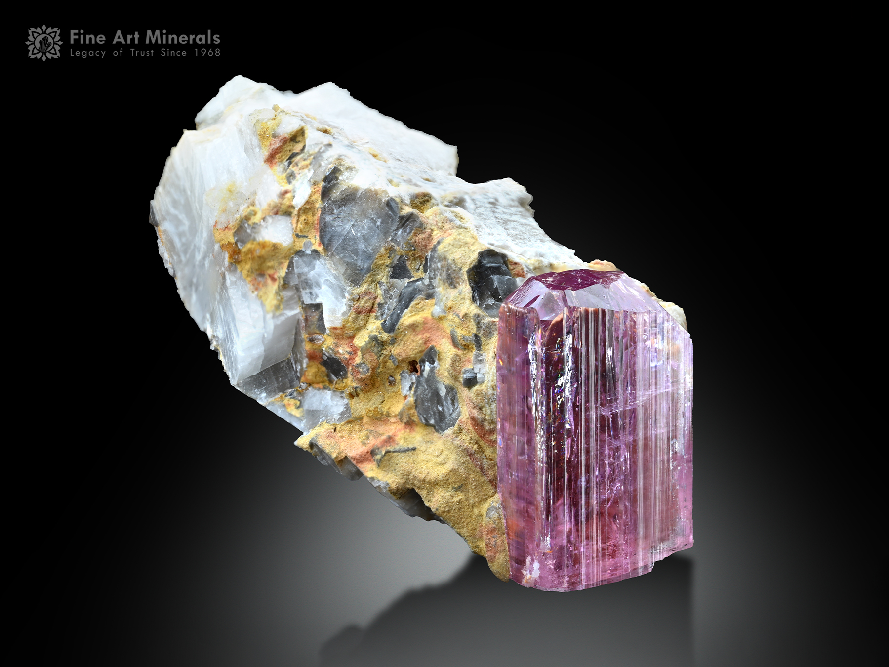 Pink Topaz on Matrix from Katlang Pakistan