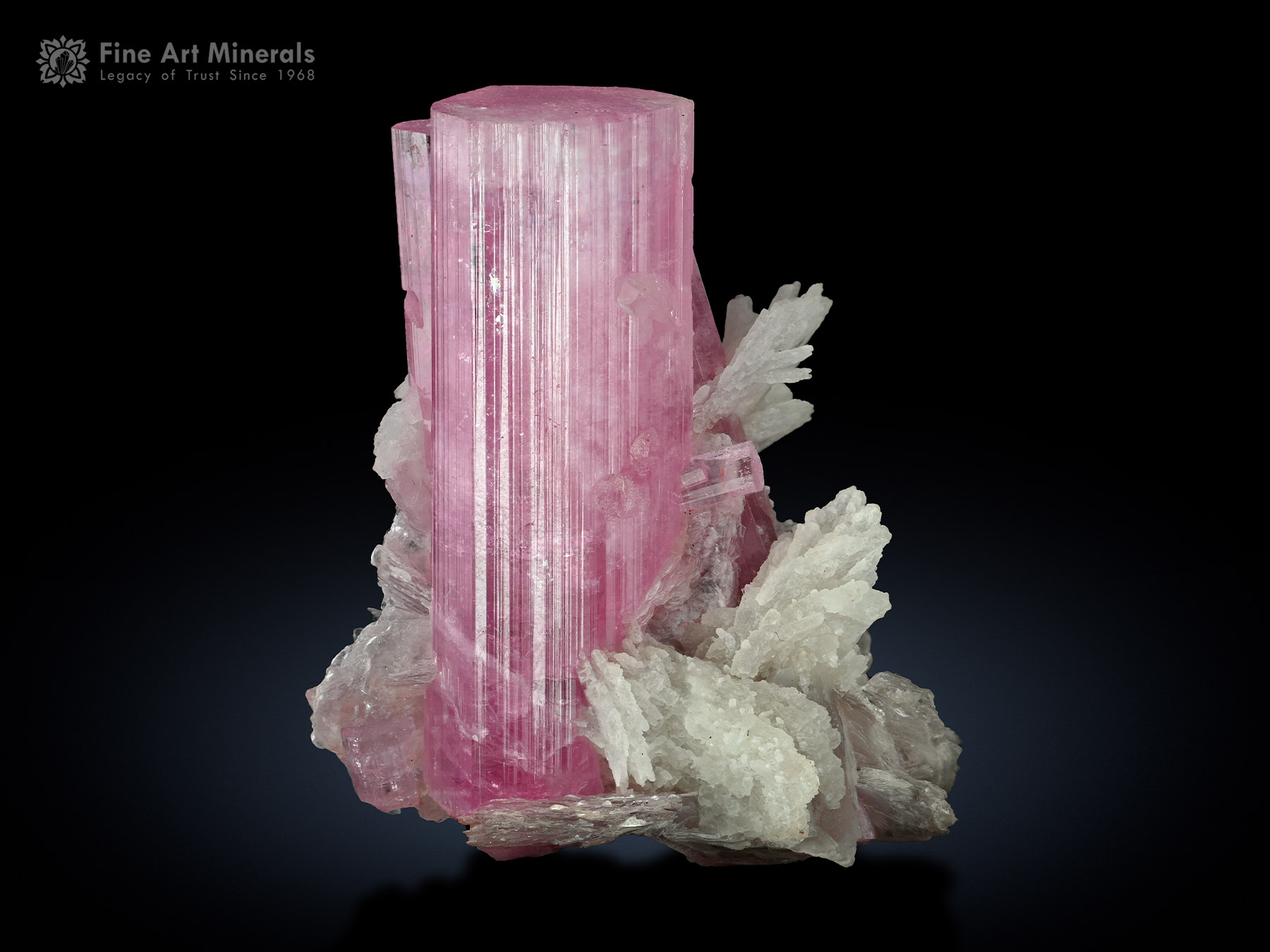 Pink Tourmaline with Albite from Afghanistan