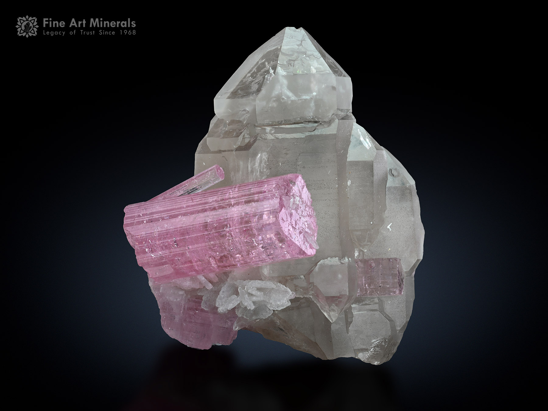 Pink Tourmaline with Floater Quartz from Afghanistan