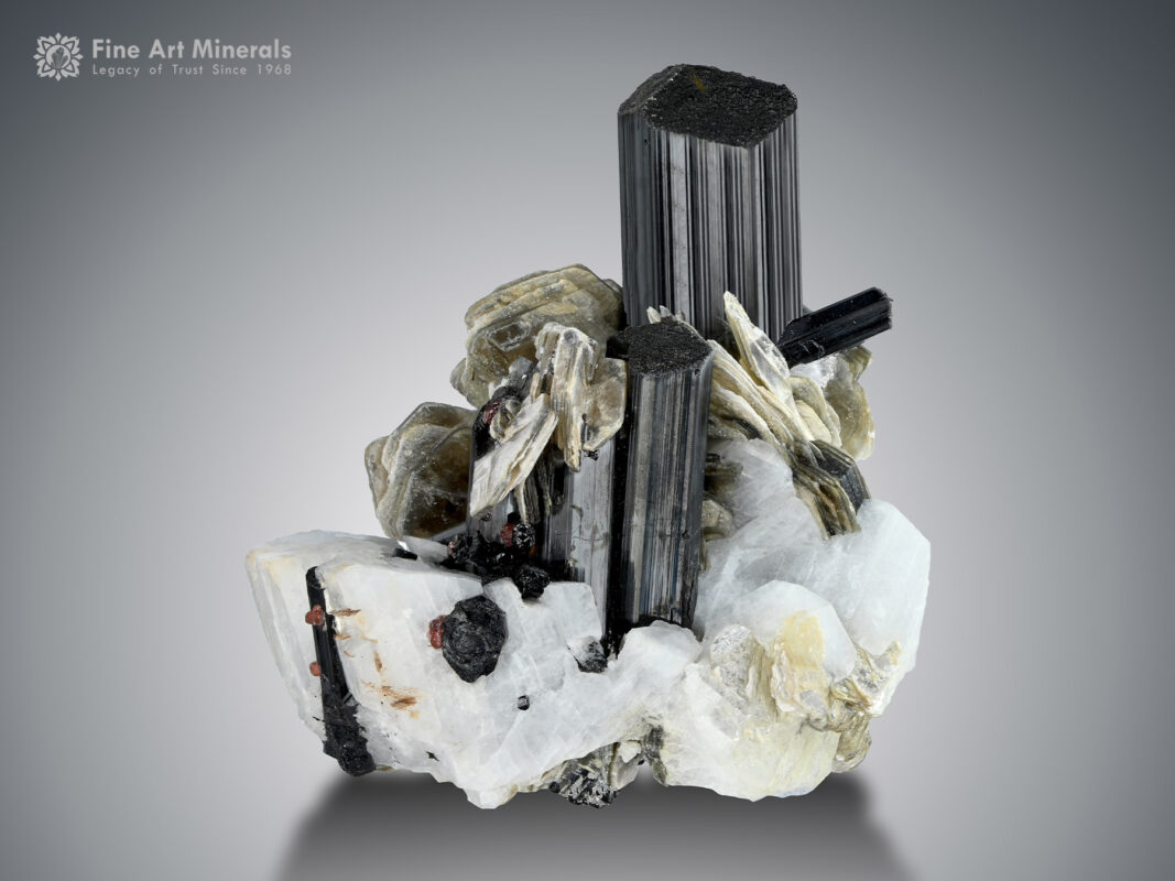 Schorl with Muscovite and Albite from Pakistan