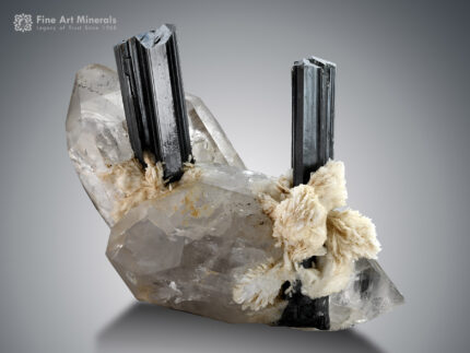 Schorl with Smoky Quartz and Albite from Pakistan