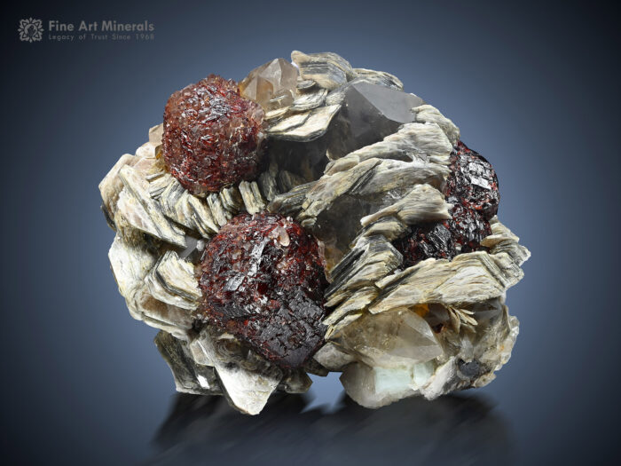 Spessartine Garnet with Quartz and Muscovite from Shengus Pakistan