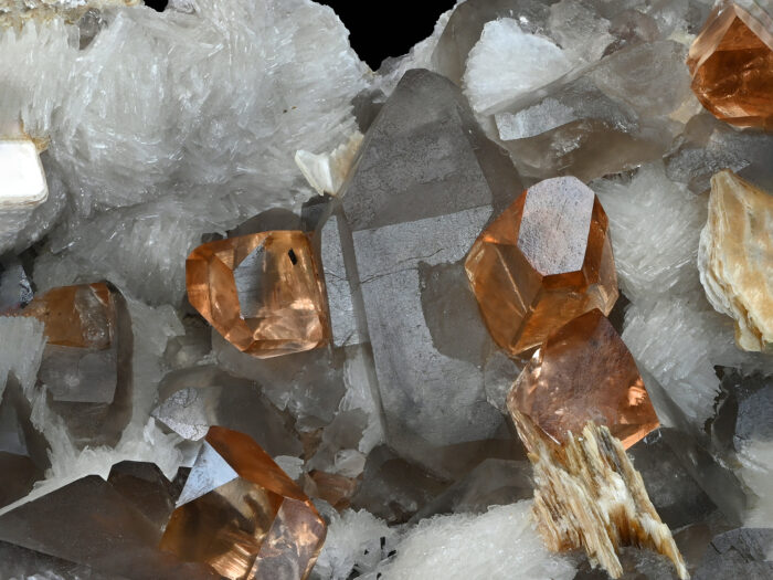 Topaz with Quartz and Muscovite on Cleavelandite