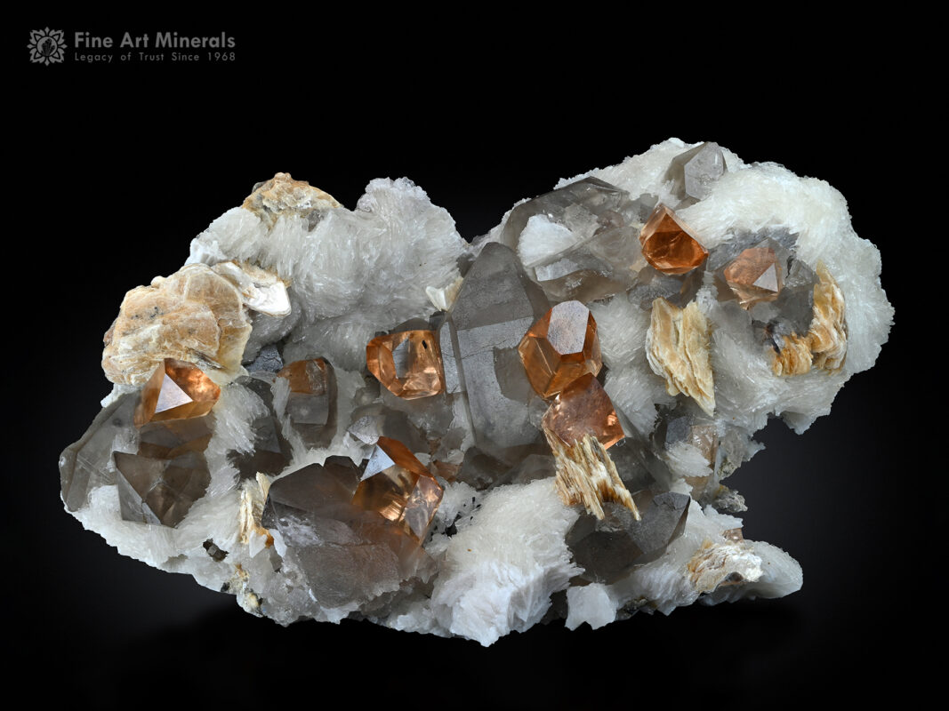 Topaz with Quartz and Muscovite on Cleavelandite