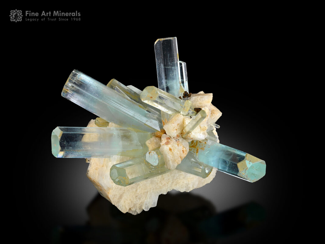 Aquamarine Cluster with Albite from Skardu Pakistan