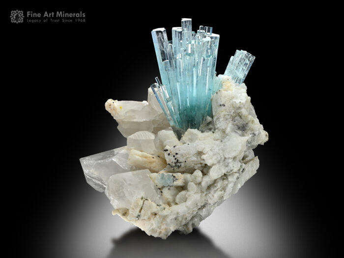 Aquamarine Cluster with Quartz from Pakistan