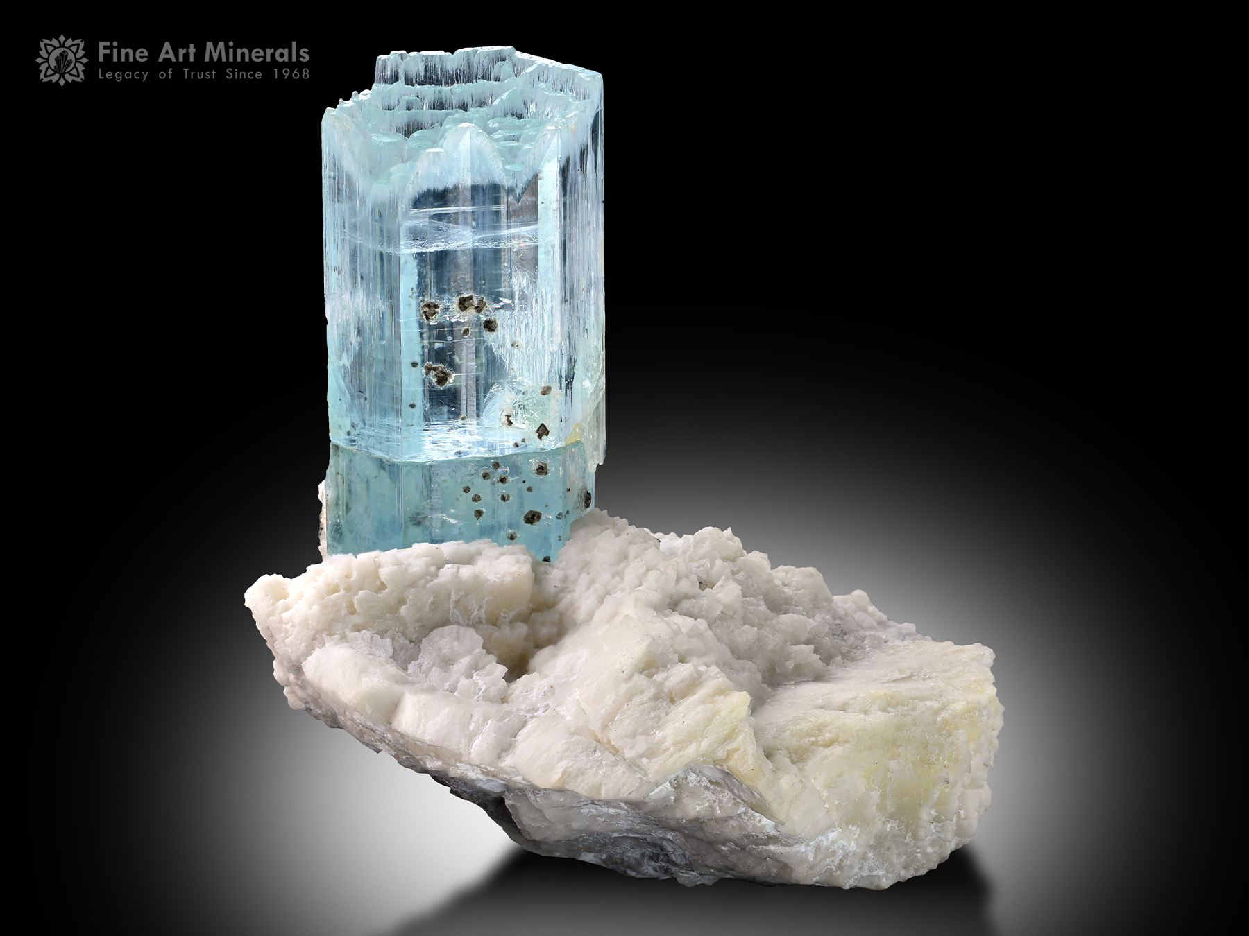 Aquamarine with Albite from Pakistan