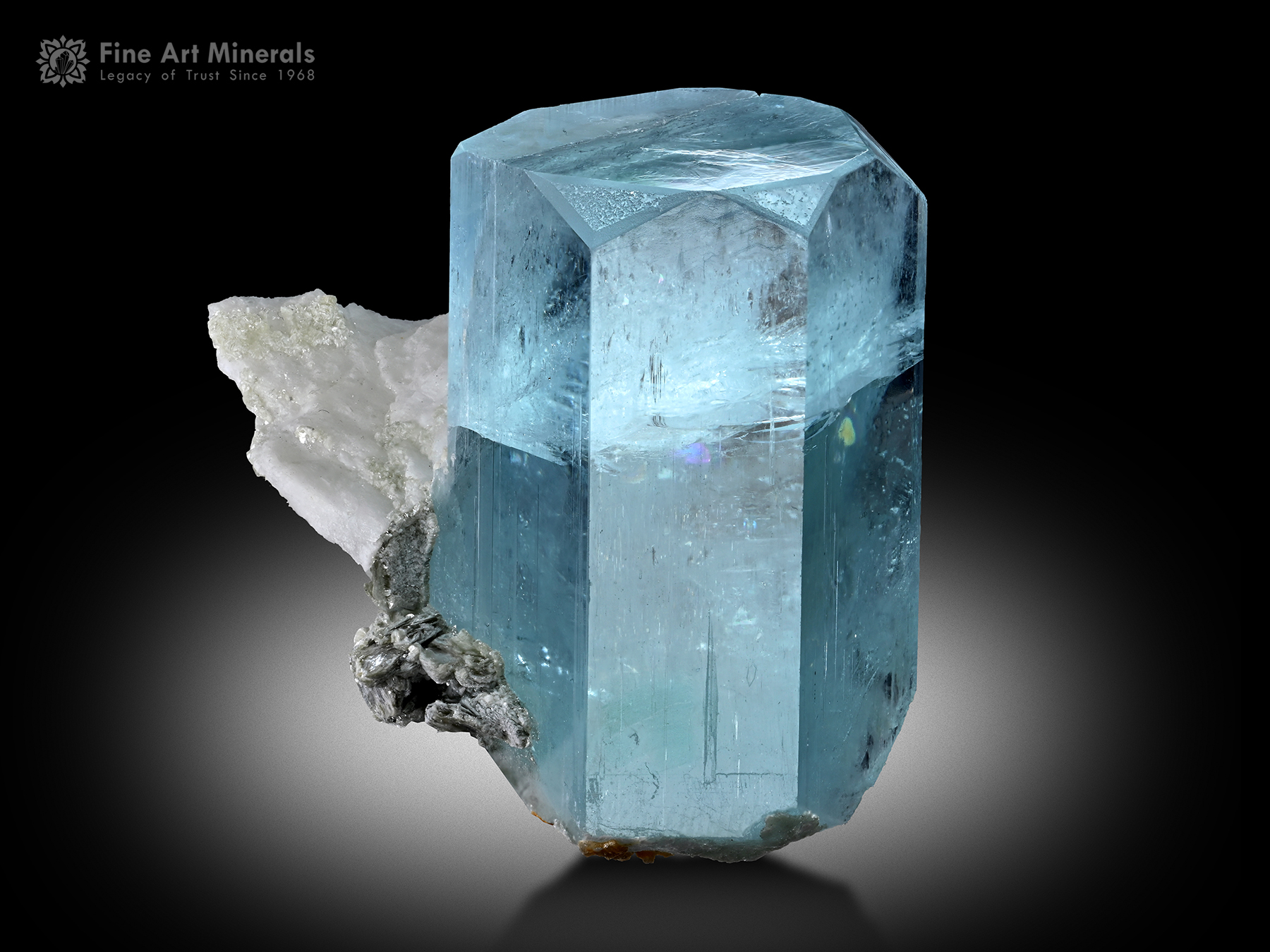 Aquamarine with Albite from Pakistan