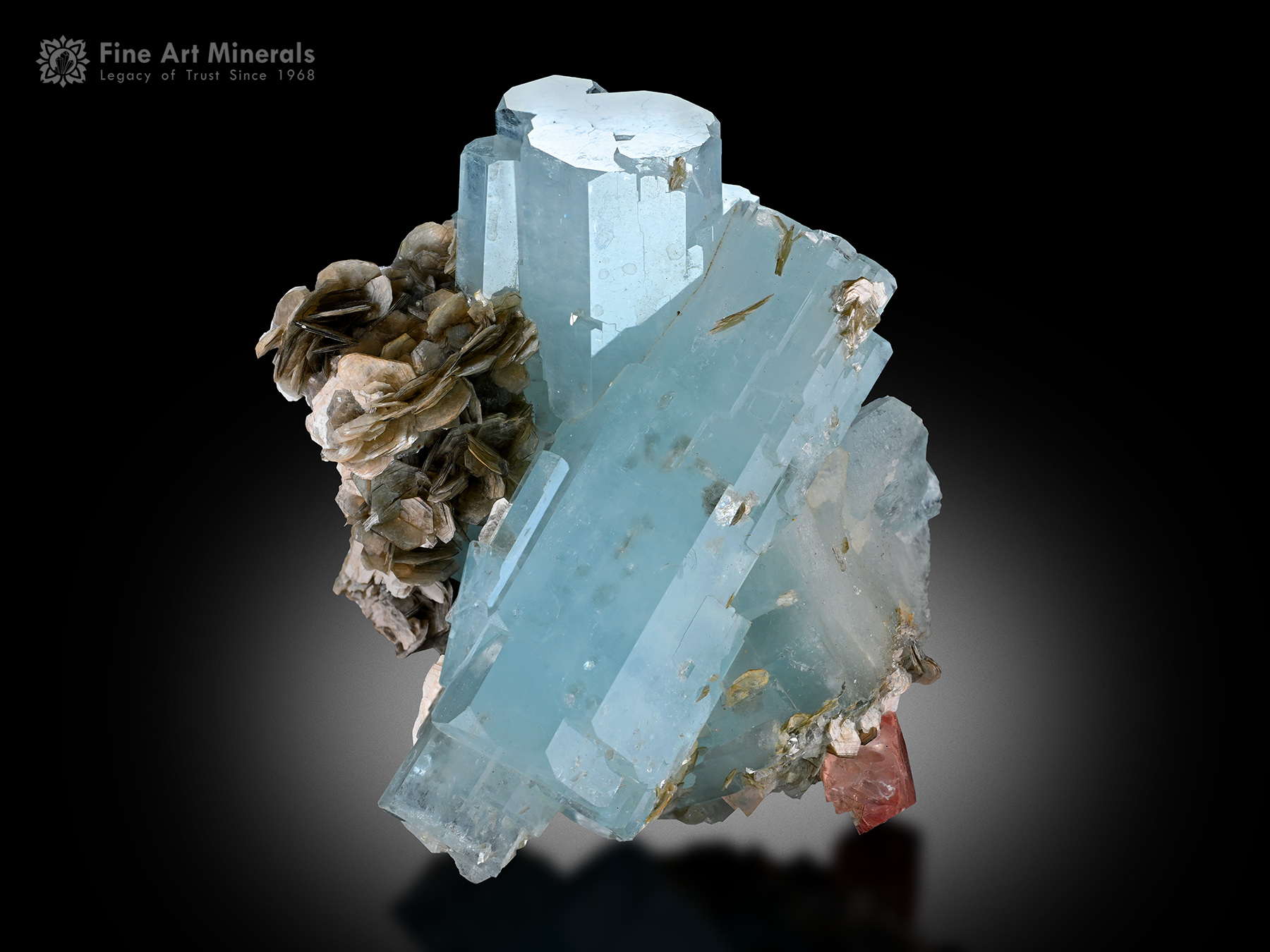 Aquamarine with Apatite and Muscovite from Pakistan