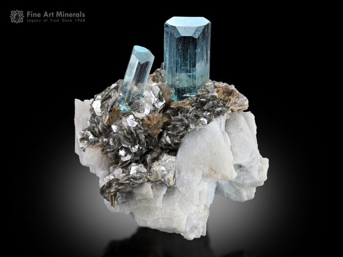 Aquamarine with Muscovite and Feldspar from Pakistan