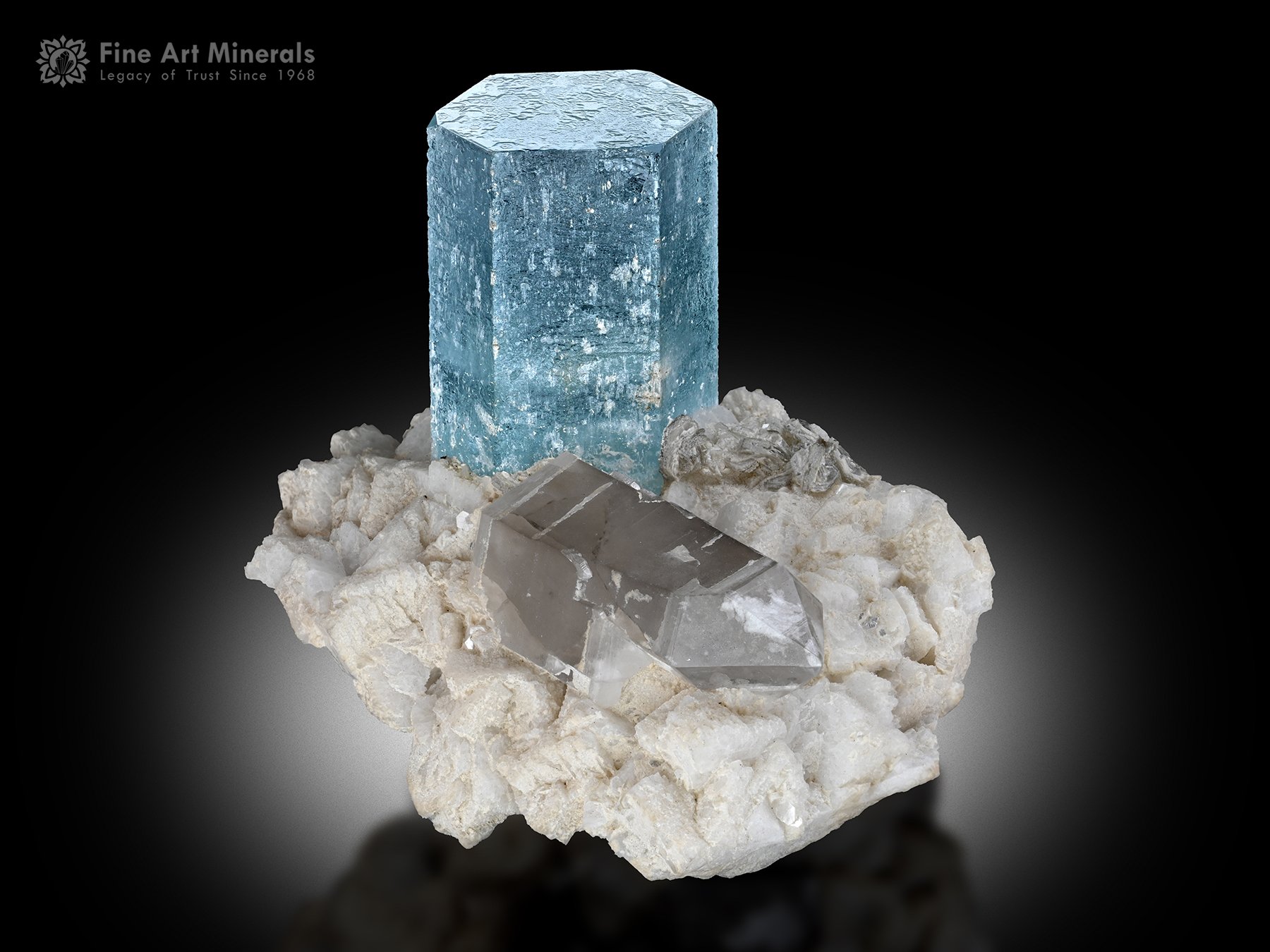 Aquamarine with Quartz and Albite from Pakistan