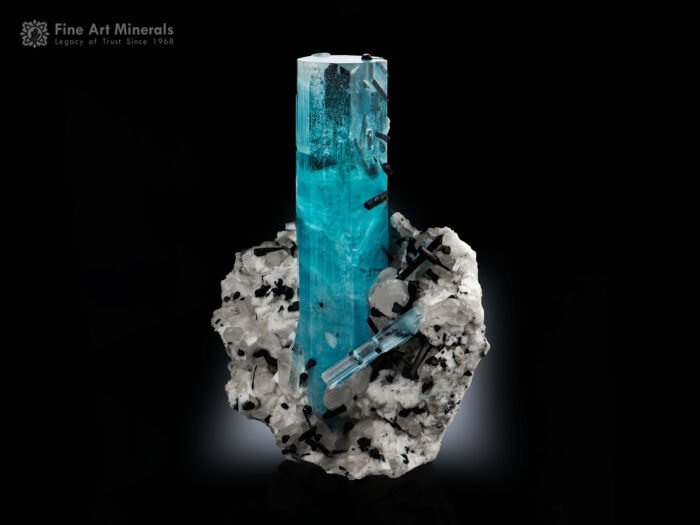 Aquamarine with Schorl and Albite From Pakistan