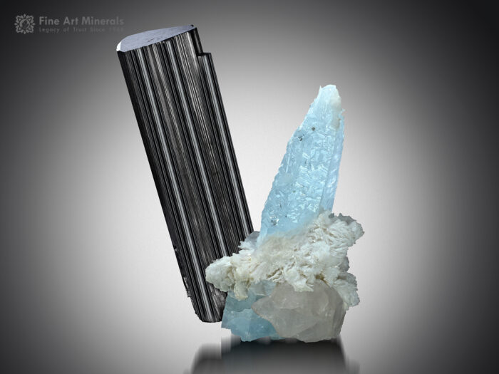 Aquamarine with Schorl and Quartz from Pakistan