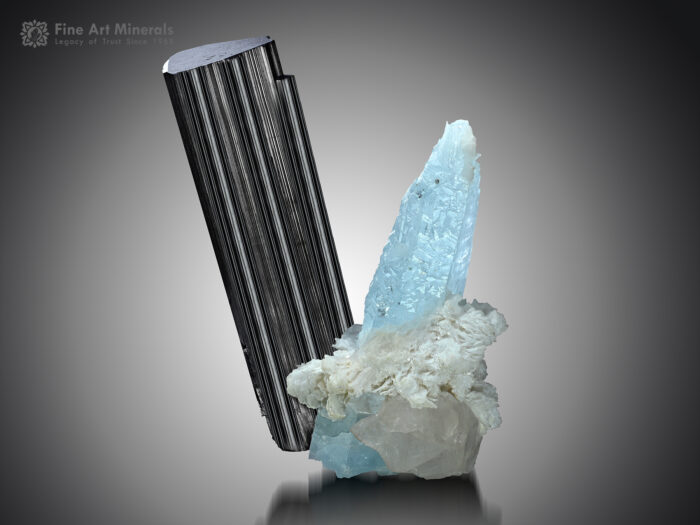 Aquamarine with Schorl and Quartz from Pakistan