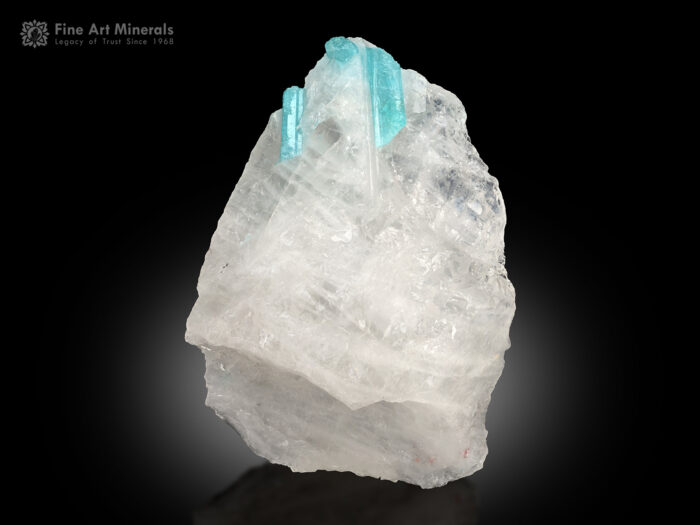 Paraiba Tourmaline on Quartz from Brazil