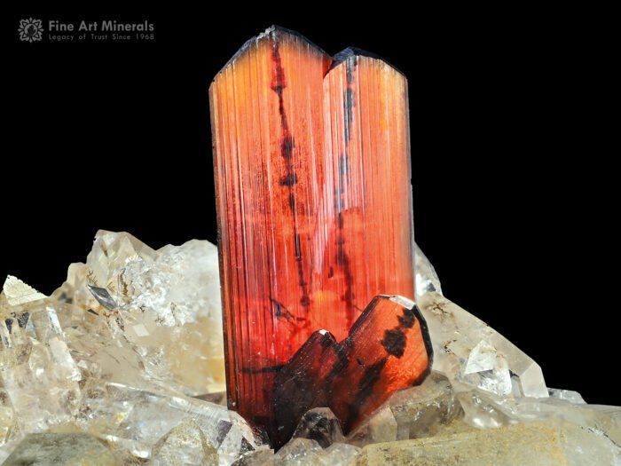 Phantom Brookite on Chlorine Quartz from Pakistan