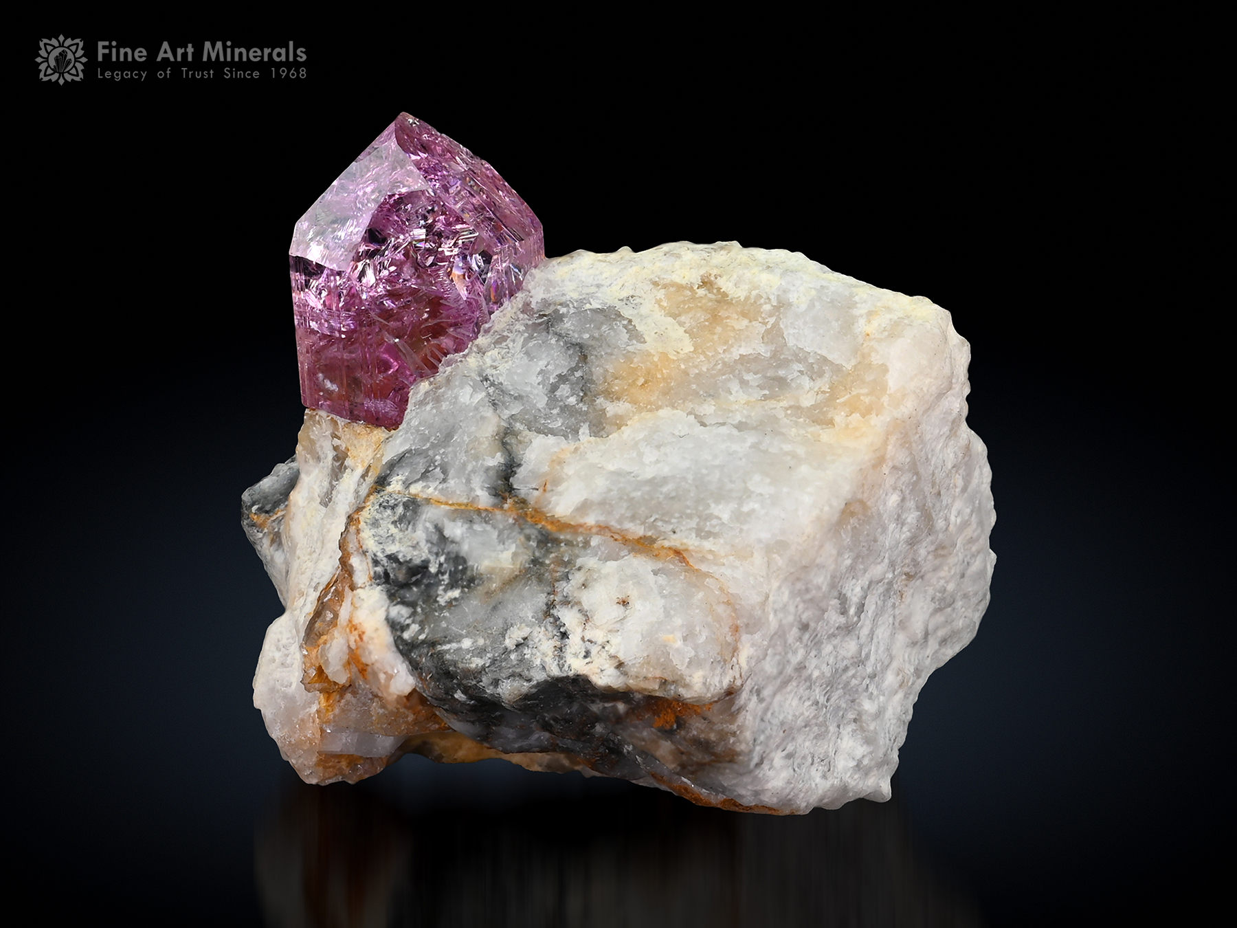 Pink Topaz on Matrix from Katlang Pakistan