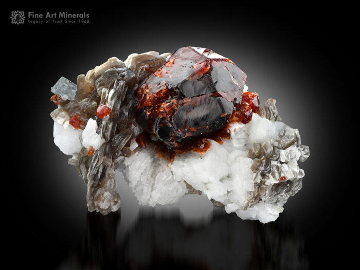 Spessartine Garnet with Muscovite and Feldspar