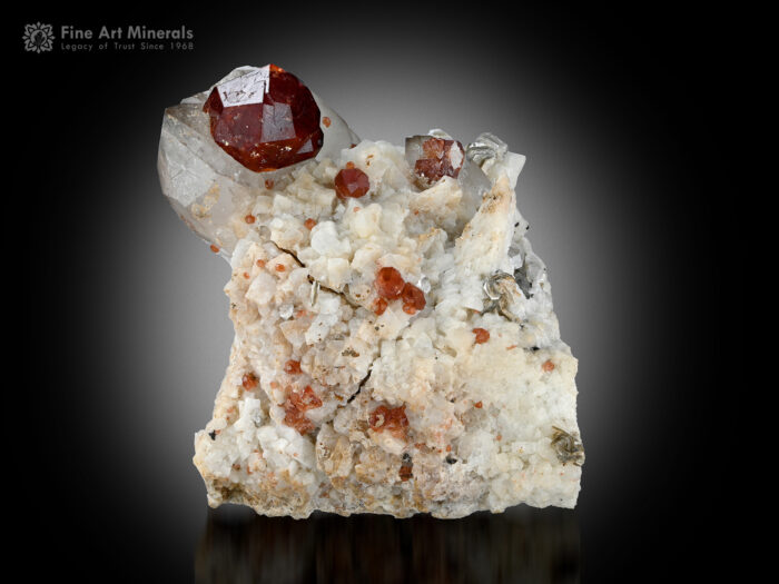 Spessartine Garnet with Quartz and Albite from Pakistan