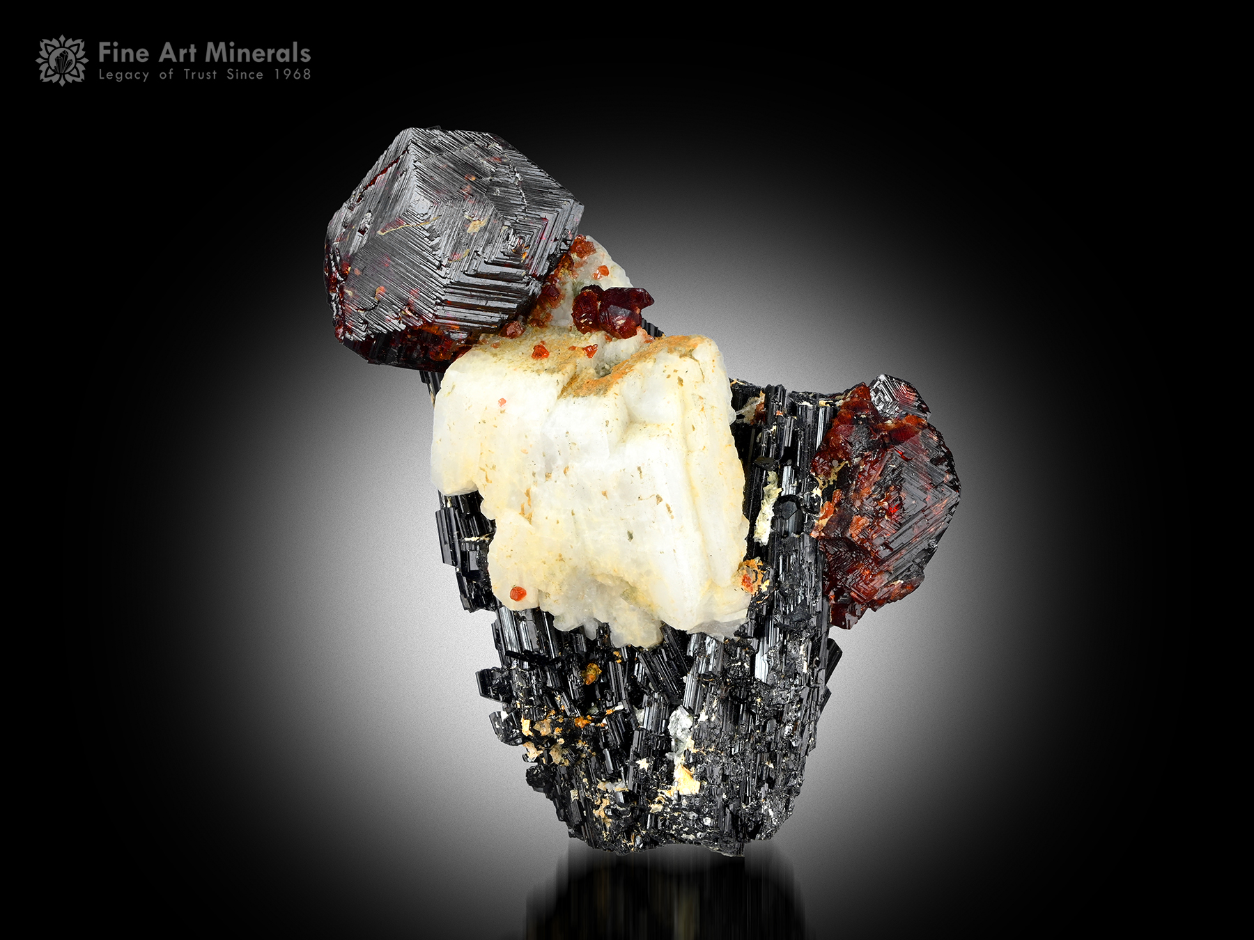 Spessartine Garnet with Vesuvianite and Albite from Pakistan