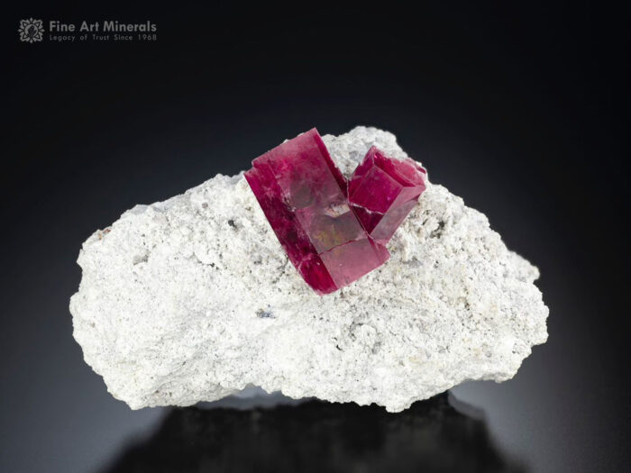 Twin Red Beryl on Matrix from USA.