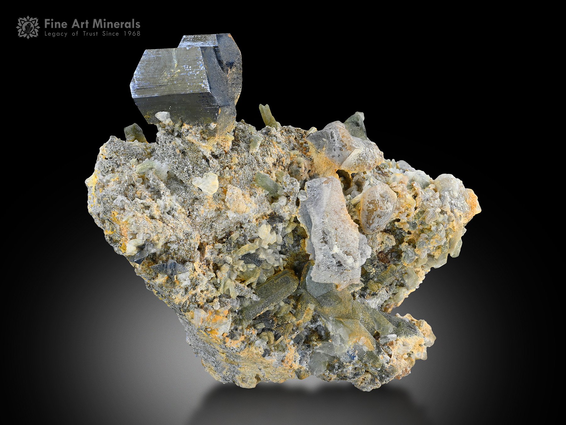 Anatase with Quartz on Matrix