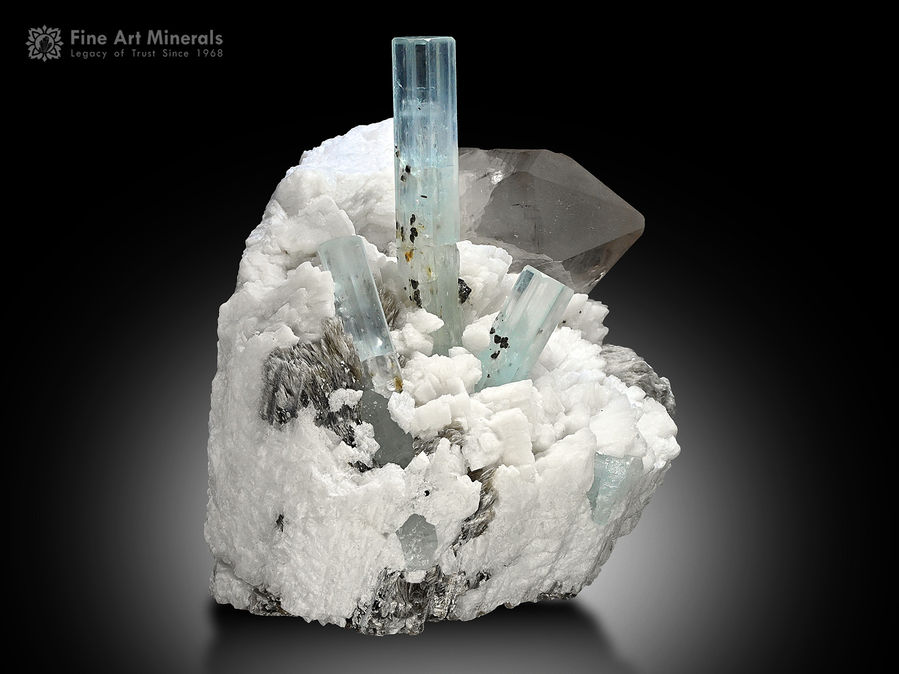 Aquamarine with Quartz and Albite