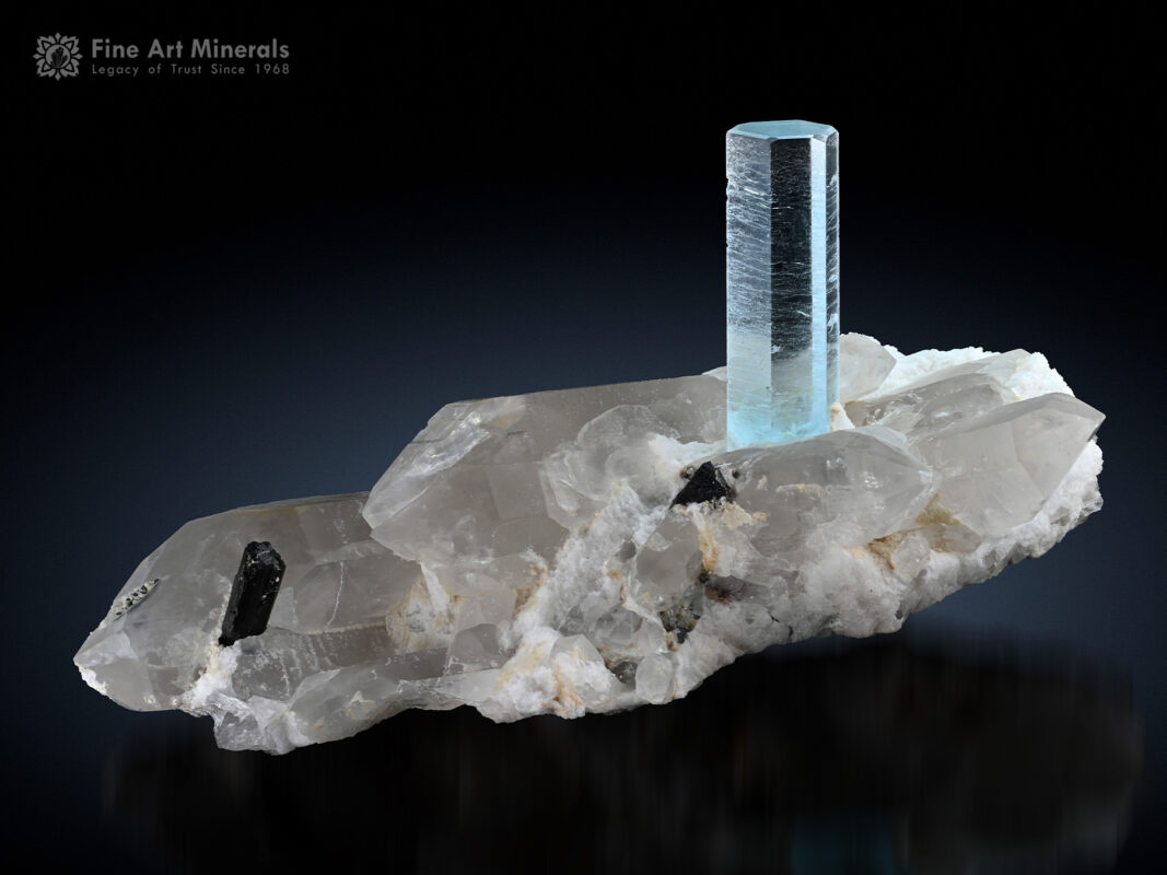 Aquamarine with Quartz and Schorl