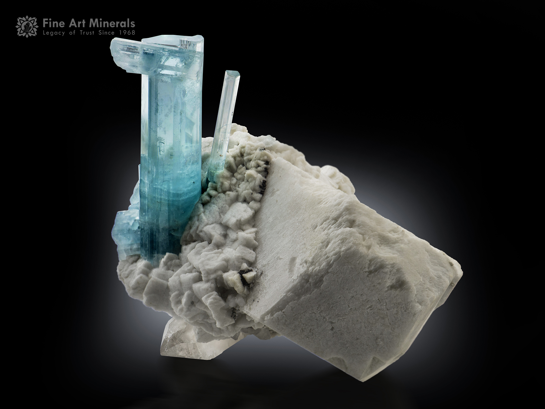 Aquamarine with Quartz on Matrix