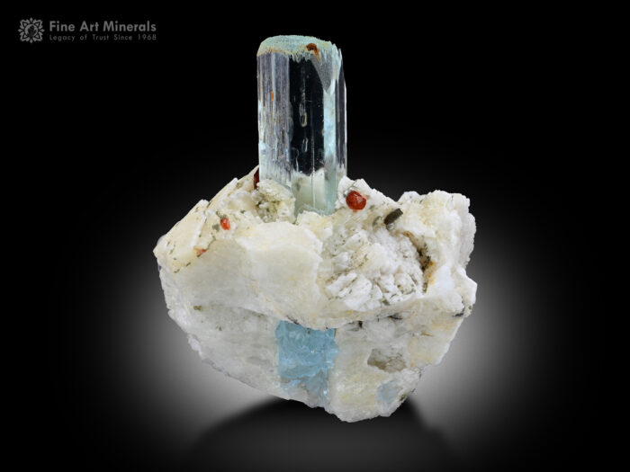 Aquamarine with Spessartine and Albite