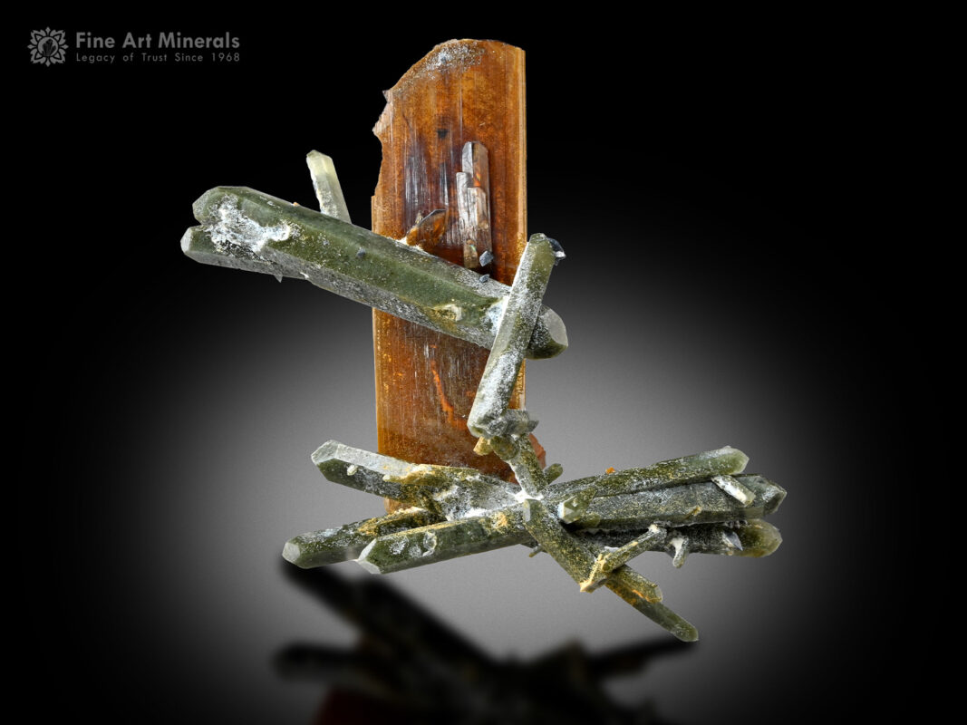 Brookite with Chlorine Quartz