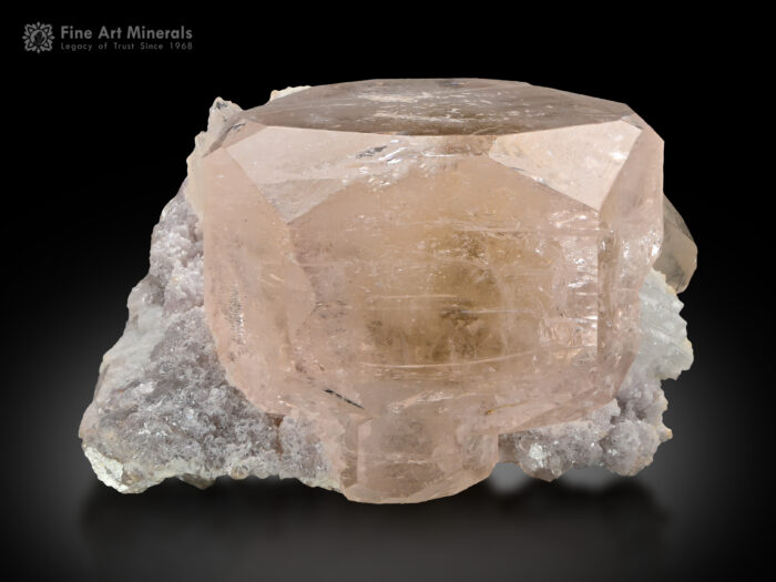 Morganite with Quartz on Matrix