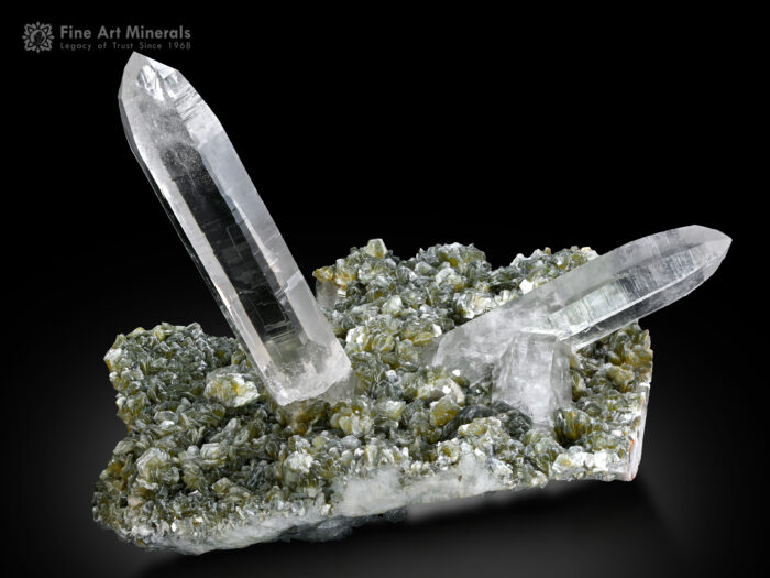 Quartz Crystals with Mica on Matrix