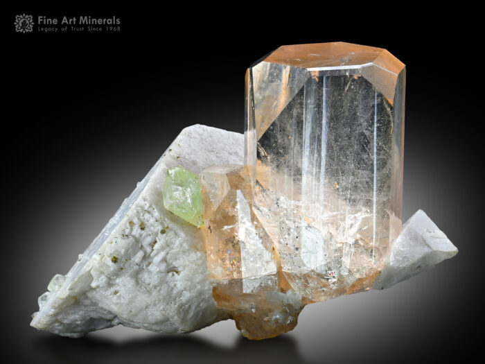 Topaz with Herderite on Matrix