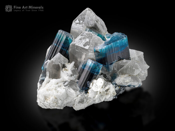 Blue Cap Tourmaline with Quartz