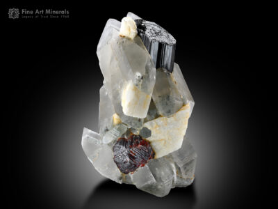 Schorl with Spessartine and Quartz