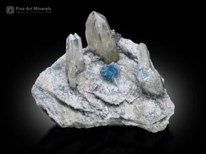 Alkali-Rich Blue Beryl etched crystal on Matrix from Badakhshan Province, Afghanistan
