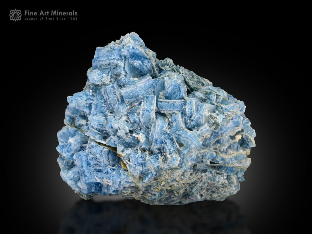 Alkali-rich blue beryl cluster on matrix from Badakhshan Province, Afghanistan