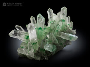 A fine cluster of fuchsite-included quartz from Madagascar.