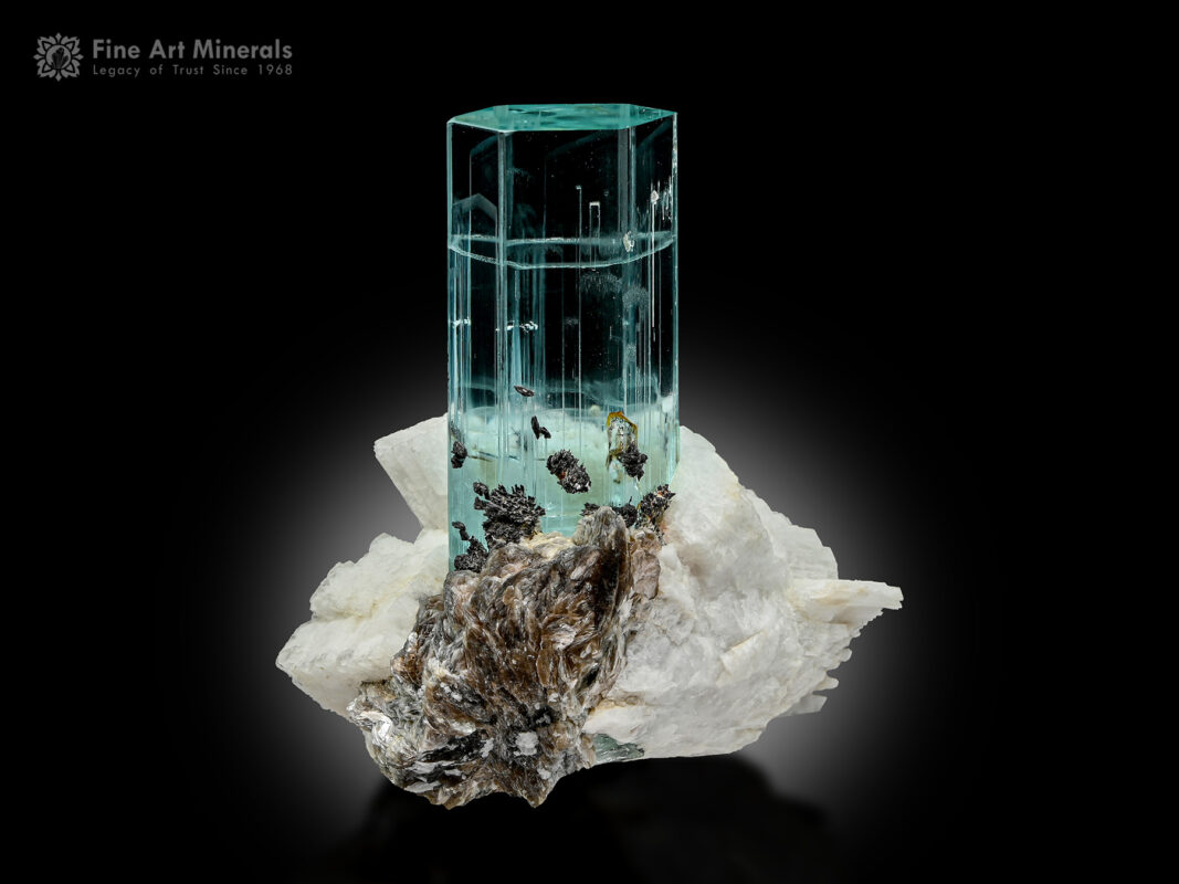 Aquamarine with feldspar and muscovite from Nyt Bruk, Shigar Valley, Skardu District, Gilgit Baltistan, Pakistan