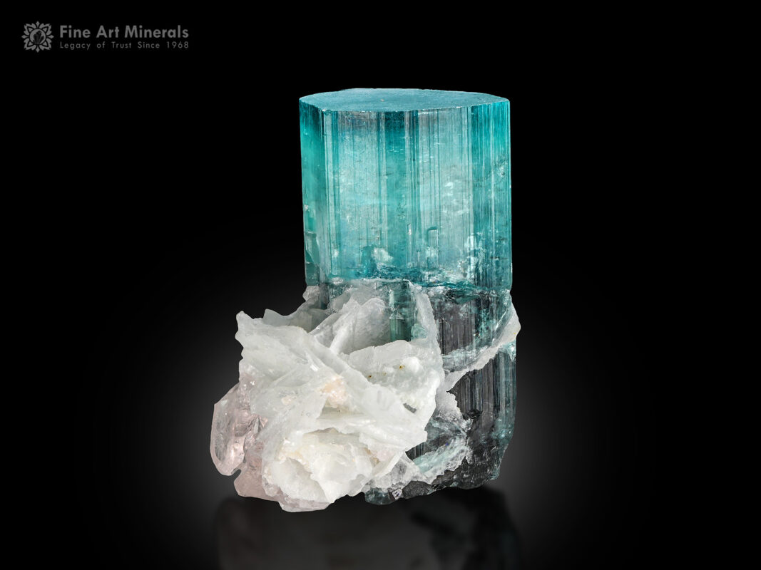 Tourmaline with morganite and cleavelandite from Mawi Pegmatite, Laghman Province, Afghanistan.