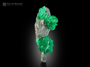 A fine specimen for sale features an excellent cluster of beryl var. emerald on a calcite matrix.
