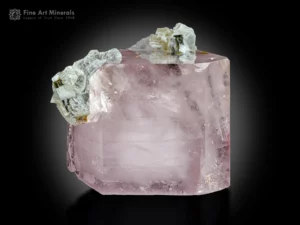 Beryl var. morganite with tourmaline and albite from Skardu District, Pakistan.