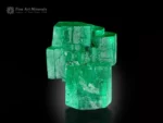 Trio of emerald crystals with rich green color and sharp hexagonal form from Swat Valley, Pakistan