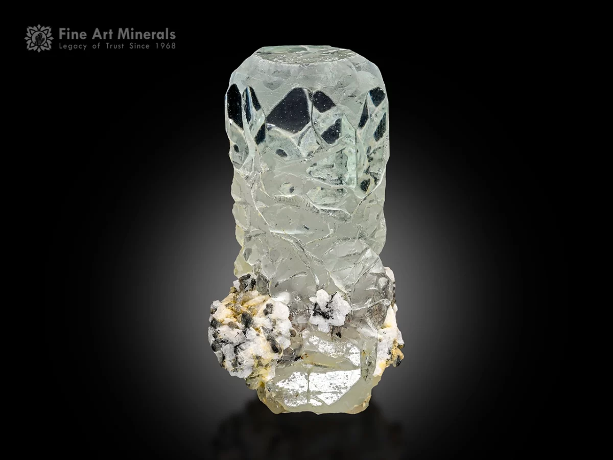 Aquamarine with Albite from Skardu District, Pakistan — toenail specimen with superb clarity and aesthetic balance.