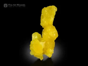 Brilliant lemon-yellow brucite crystal specimen from Qilla Saifullah, Balochistan, Pakistan, with superb luster and striking display.