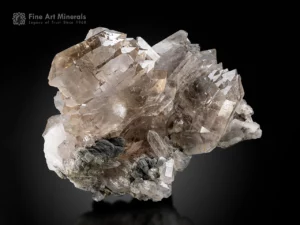 Smoky gwindel quartz crystal with smoky quartz on matrix from Puiva, Russia.