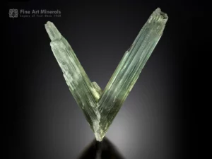 Sharp twinned diaspore crystal showing color change and luster from Mugla Province, Turkey.